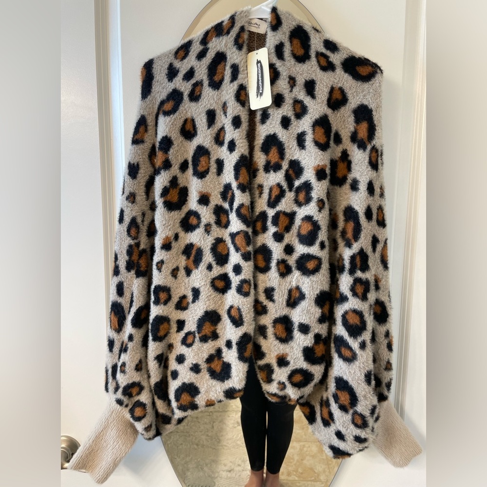 Impressions Leopard Print Cartigan